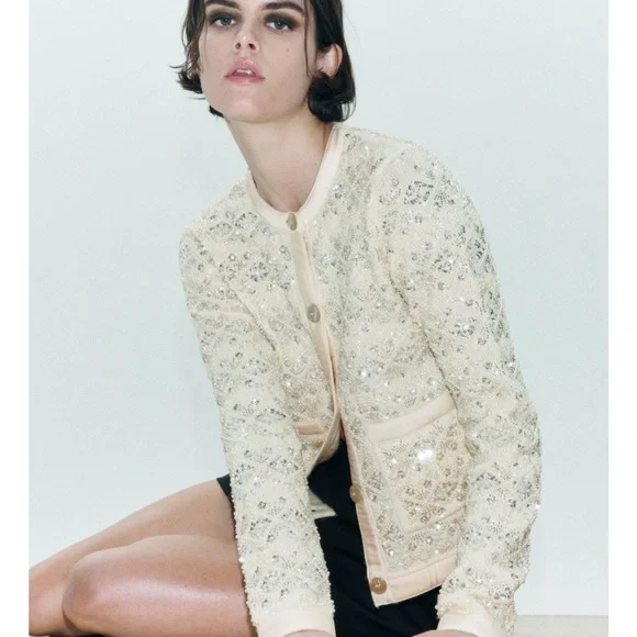 Zara beaded knit cardigan - Picture 1 of 10